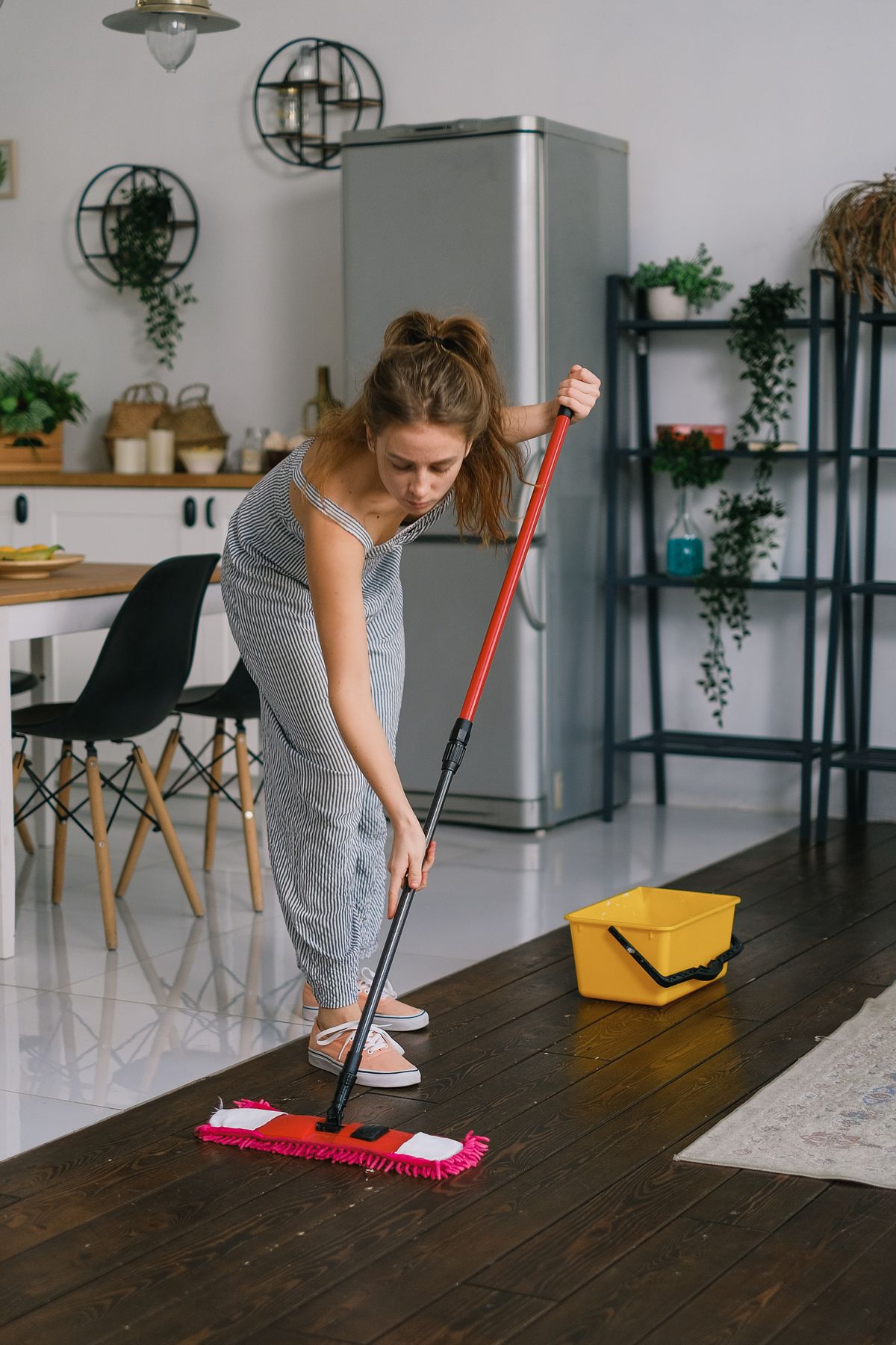 Mopping hardwood and tile floors